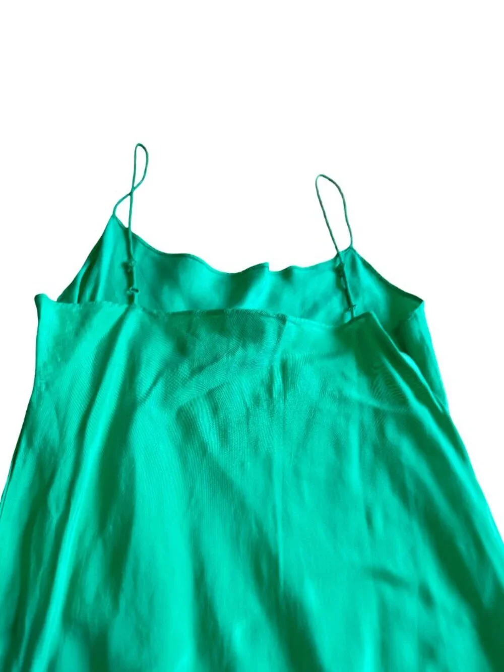 J. Crew Bold Green Midi Dress Spaghetti Strap Flowy Wedding Party Size 6 Women's
